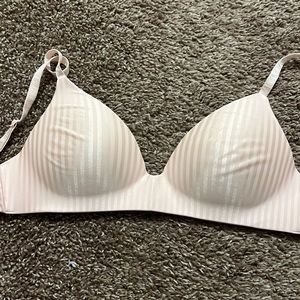 Victoria Secret pink striped satin bra 32B